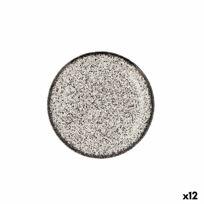 Plato Llano Ariane Rock Cerámica Negro (Ø 21 cm) (12 Uds)