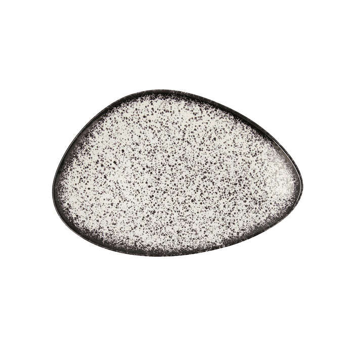 Plato Llano Ariane Rock Triangular Cerámica Negro Ø 29 cm (6 Uds)