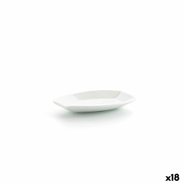 Ariane Alaska Bandeja Aperitivo 9,6 x 5,9 cm Mini Oval Cerámica Blanca (10 x 7,4 x 1,5 cm) (18 Uds)