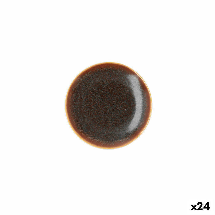 Plato Llano Ariane Decor Cerámica Marrón (Ø 15 cm) (24 Uds)