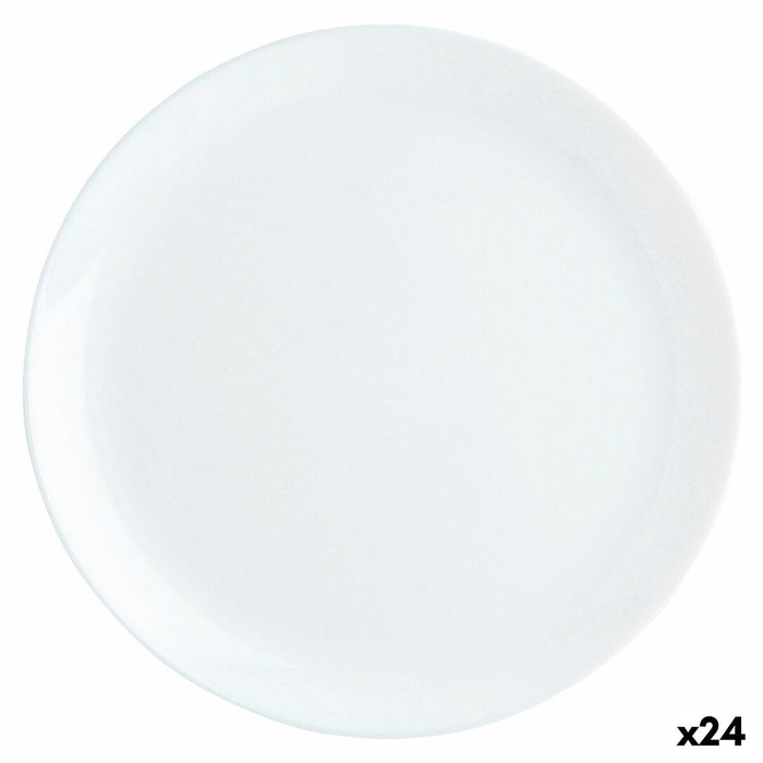 Placa Plana Luminarc Diwali Vidro Branco (Ø 27 cm) (24 Unidades)
