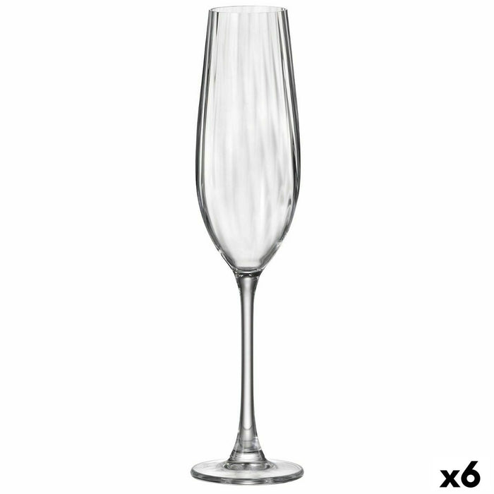 Calice da champagne Bohemia Crystal Optic Trasparente Vetro 260 ml (6 Unità)