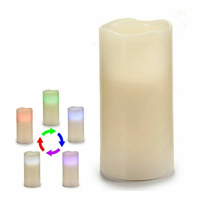 Vela LED Crema Cera Plástica (7,5 x 14,8 x 7,5 cm) (6 Uds)