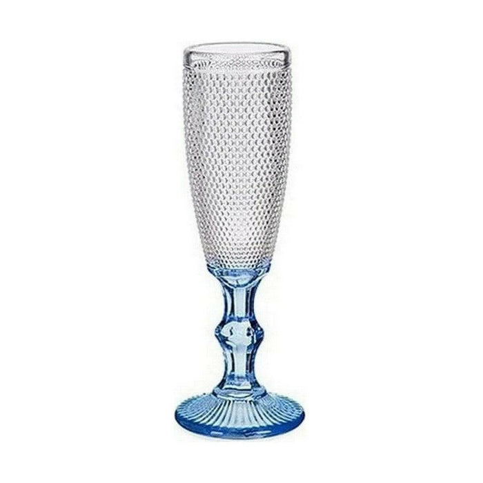 Copa de Champán Punti Azzurro Cristal Transparente 6 Unidades (180 ml)