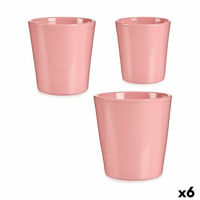 Conjunto de Vasos de Barro Rosa (6 Unidades)