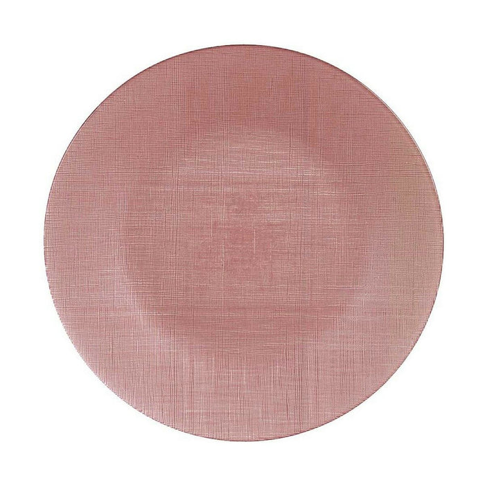Piatto da pranzo Rosa Vetro 32,5 x 2 x 32,5 cm (6 Unità)