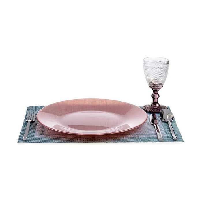 Piatto da pranzo Rosa Vetro 32,5 x 2 x 32,5 cm (6 Unità)