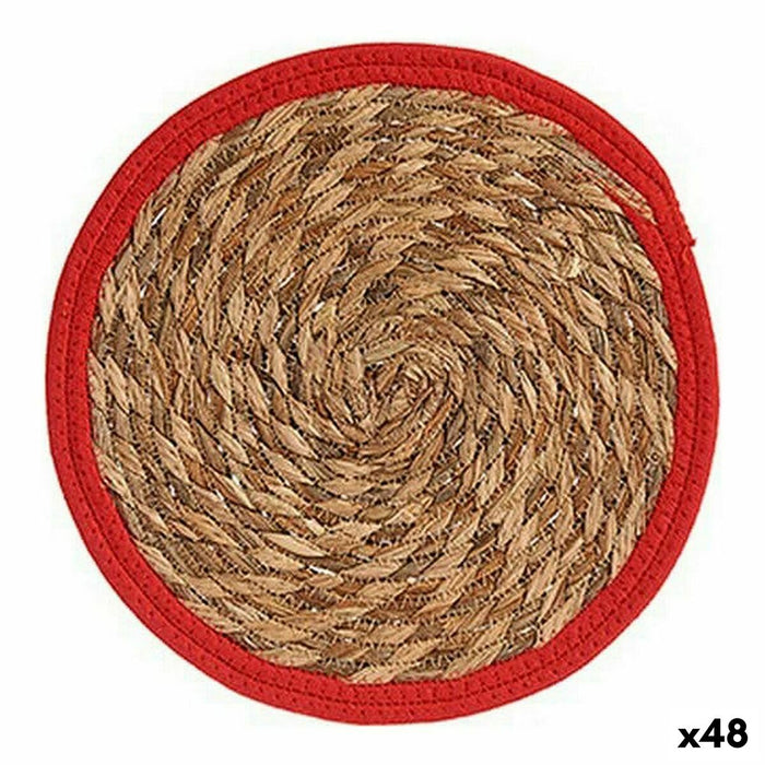 Trivet Natural Vermelho Fibra Natural (30 x 1 x 30 cm) (48 Unidades)