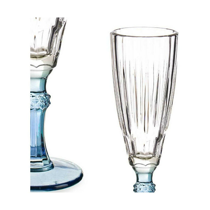 Taça de champanhe Exotic Azure Crystal 6 Unidades (170 ml)