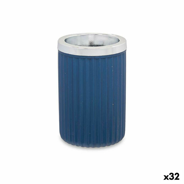 Bicchiere Portaspazzolini da Denti Azzurro Plastica 32 Unità (7,5 x 11,5 x 7,5 cm)