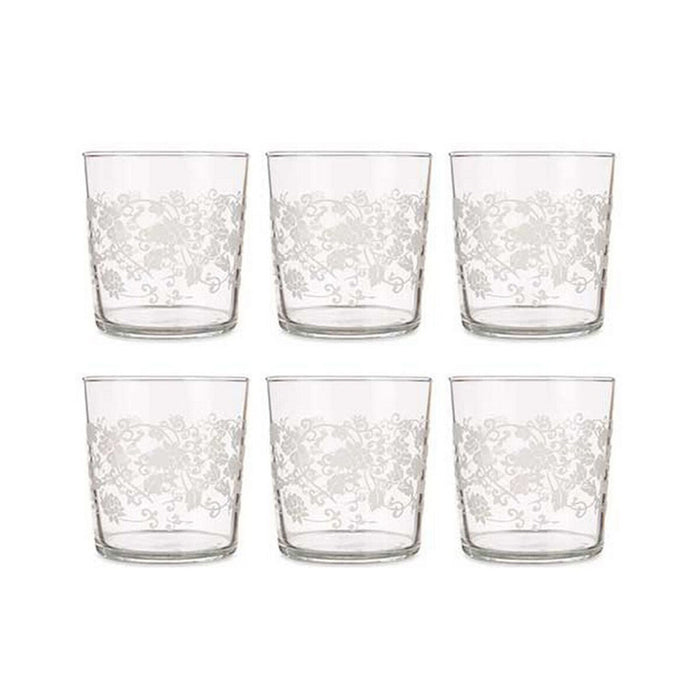 Bicchieri da Birra Foglia della pianta Trasparente Bianco Vetro (380 ml) (18 Unità)