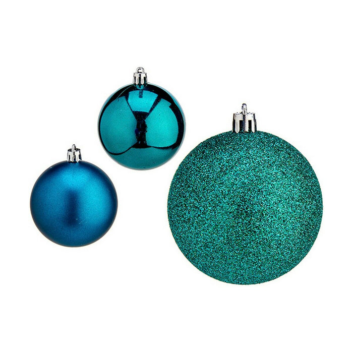 Set di palline di Natale Azzurro Plastica Ø 7 cm (12 Unità)