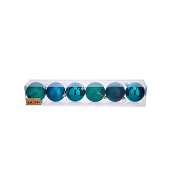 Conjunto de Bolas de Natal Plástico Azul Ø 7 cm (12 Unidades)