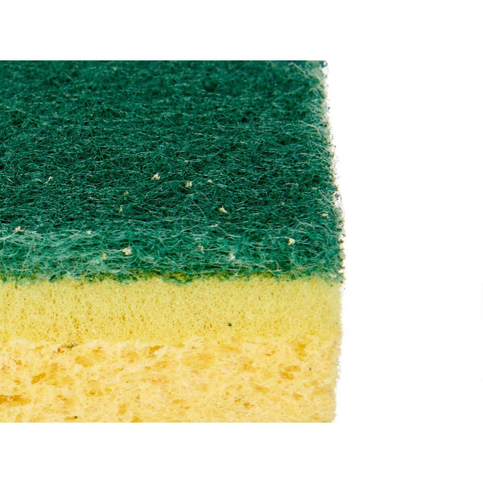 Set Esponjas Fibra Abrasiva Celulosa Verde Amarilla (10,5 X 6,7 X 2,5 cm) (26 Uds)
