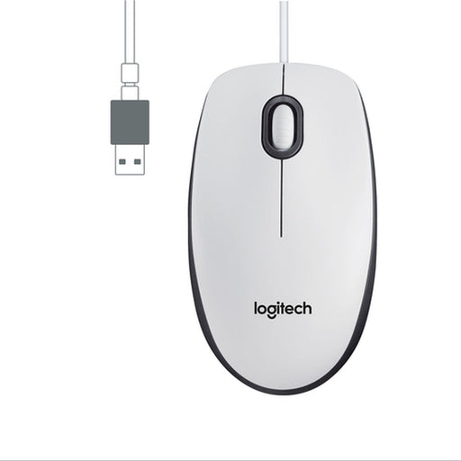 Mouse con Cavo e Sensore Ottico Logitech M100 Bianco 1000 dpi