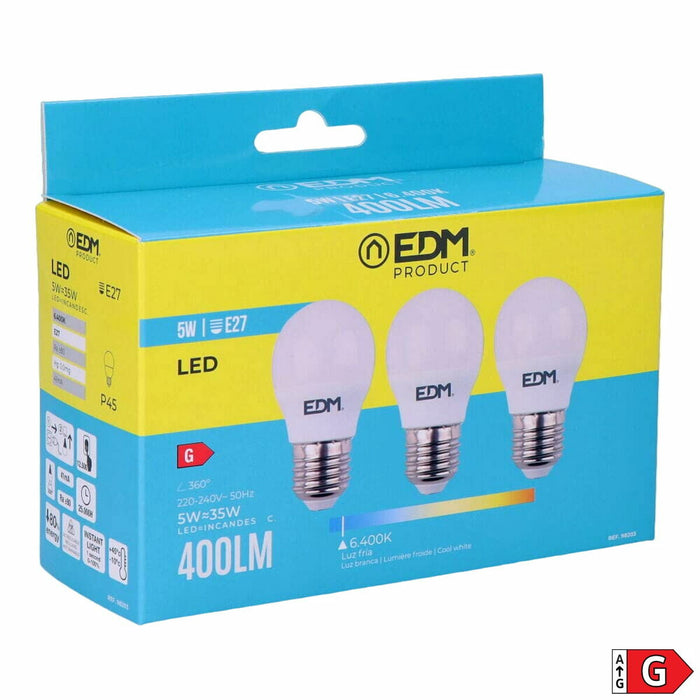 Lâmpada LED EDM E27 5 WG 400 lm (6400K)