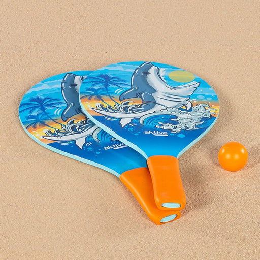 Palette da Spiaggia con Palla Aktive Squalo 19,5 x 38 cm (24 Unità)