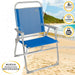 Sedia da Spiaggia Aktive Gomera Azzurro 48 x 88 x 50 cm Alluminio Pieghevole (4 Unità)