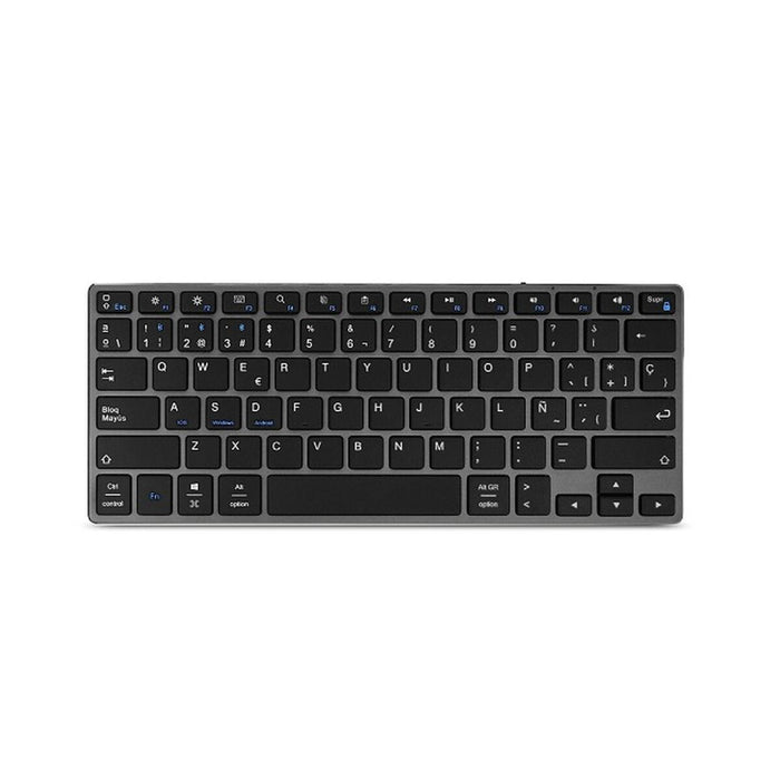 Tastiera Wireless Subblim SUB-KB-3ADC201 Qwerty in Spagnolo Grigio Argentato Nero/Grigio