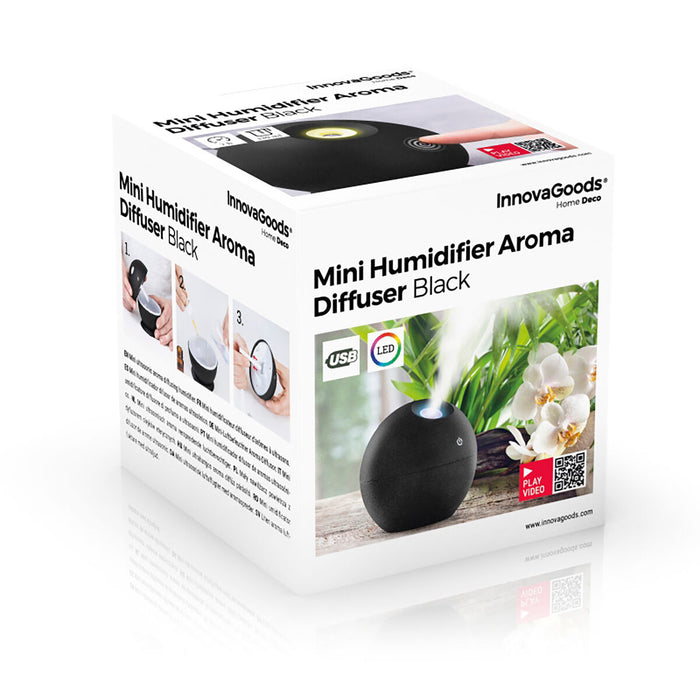 Mini umidificador difusor de aroma preto InnovaGoods