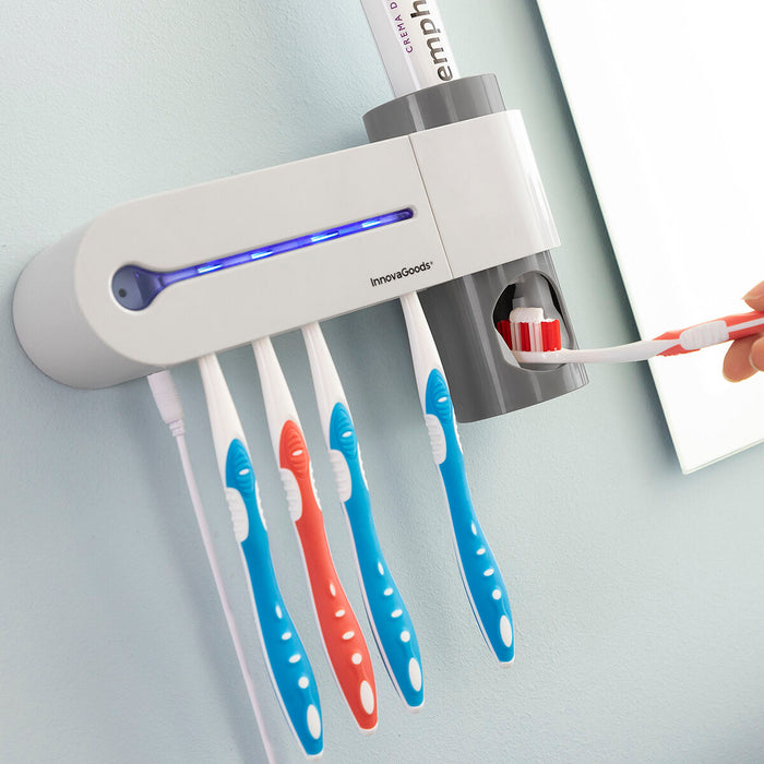 Esterilizador de escova de dentes UV InnovaGoods Smiluv com suporte e dispensador de pasta de dentes