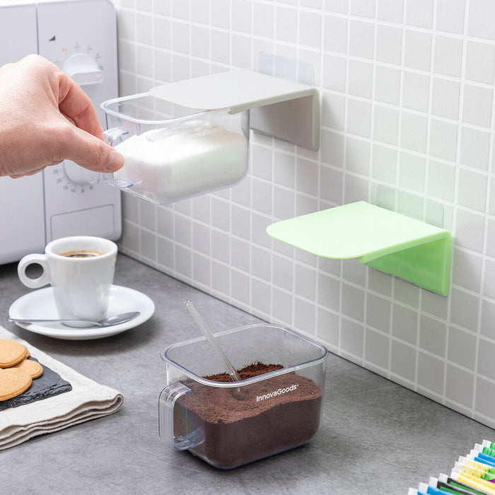 Recipientes de cozinha adesivos removíveis InnovaGoods Handstore Pacote de 2 unidades