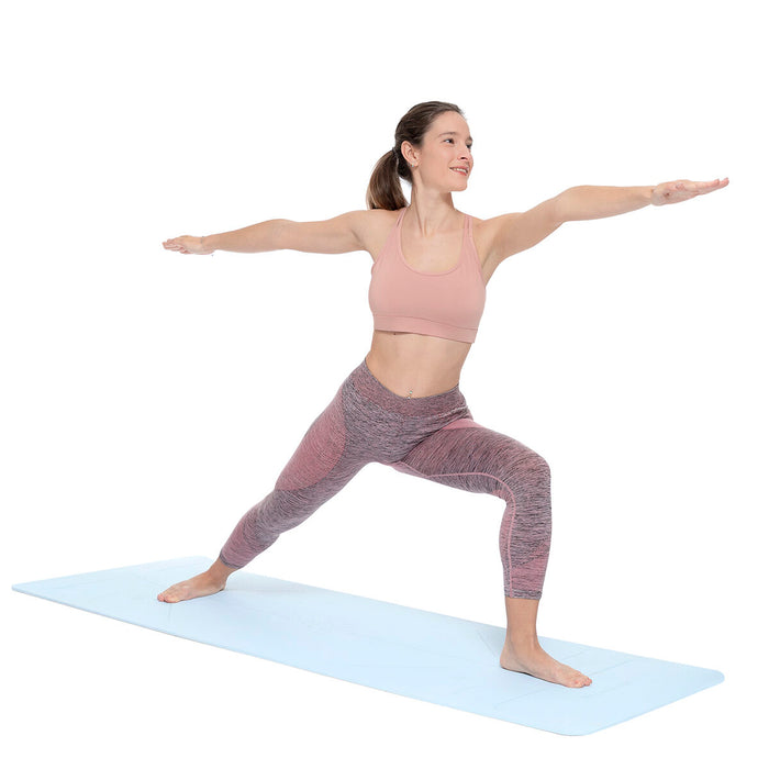 Tapete de ioga antiderrapante InnovaGoods Asamat com linhas de posição e manual de exercícios