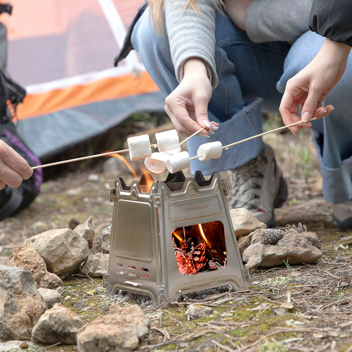 Estufa de camping plegable de acero Flamet InnovaGoods