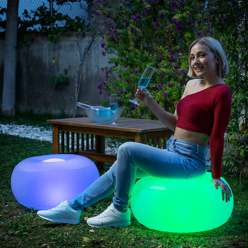 Pouf Gonfiabile con LED Multicolor e Telecomando Pulight InnovaGoods