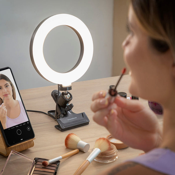 InnovaGoods Lumahoop Selfie Ring Light com suporte de clipe