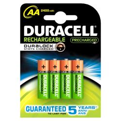 Pacote de 4 baterias recarregáveis ​​Aa 2500mah Duracell