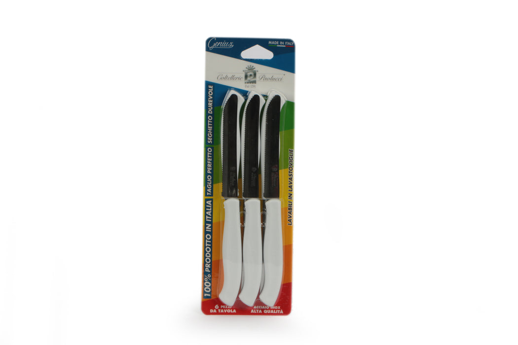 Conjunto genial de seis facas de mesa com cabos de cores diferentes