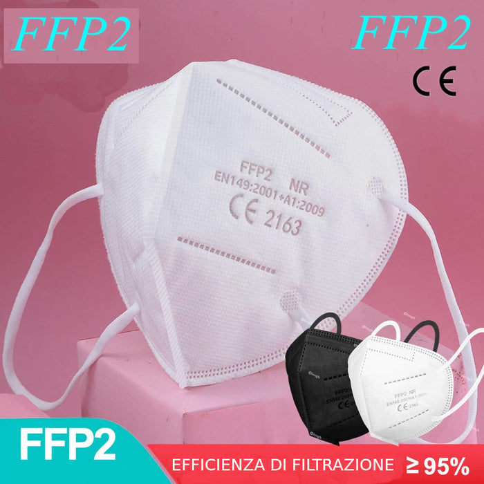 Confezione di 10 Mascherine FFP2 per protezione alle vie respiratorie con certificazione CE