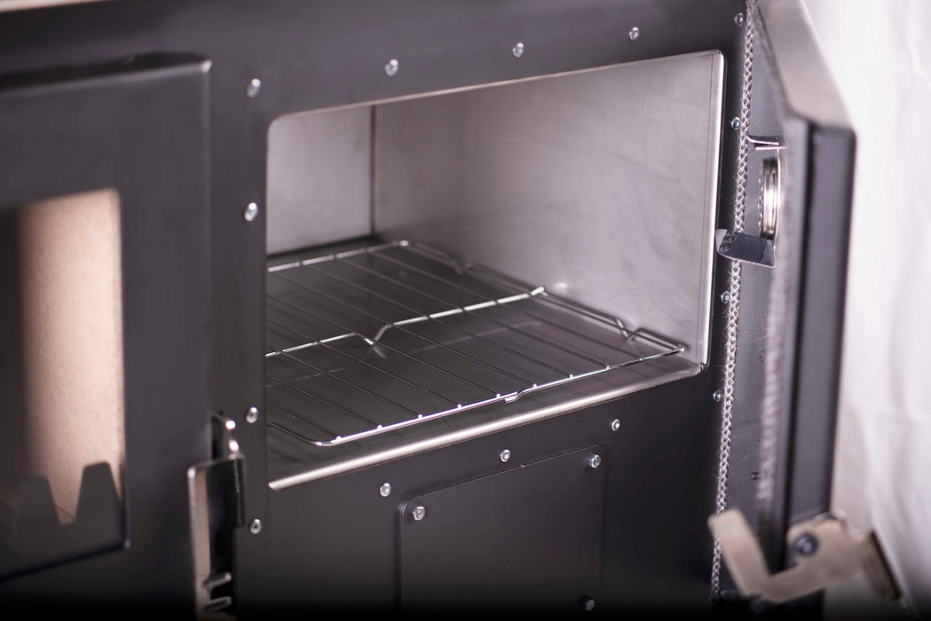 Holzbefeuerter Küchenherd aus Stahl mit konstant hitzebeständigem Ofen 7,7 kW Verso