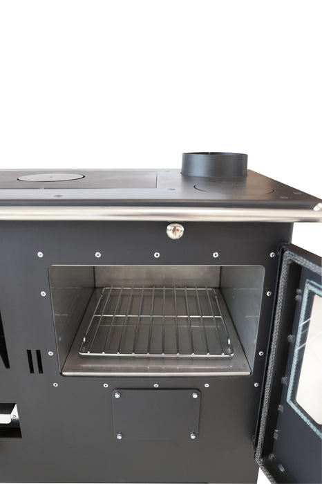 Estufa de cocina de leña de acero con horno resistente al calor constante 7,7 kw Verso